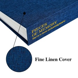 Hiwhy Photo Album for 4x6, Large Album with 420 Pockets, Linen Cover Picture Book with Golden Prints, Slip-in Memory Book for Baby Wedding Traveling, Navy Blue