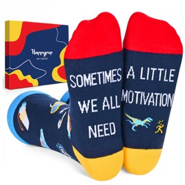 HAPPYPOP Gifts for Runners Men Women - Funny Running Socks, Runner Socks