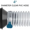 PVC Dust Collection Hose 4" x 20', Puncture Resistant Clear