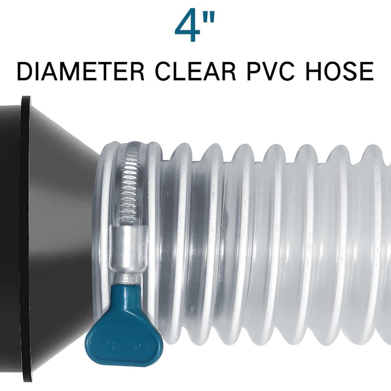 PVC Dust Collection Hose 4" x 20', Puncture Resistant Clear
