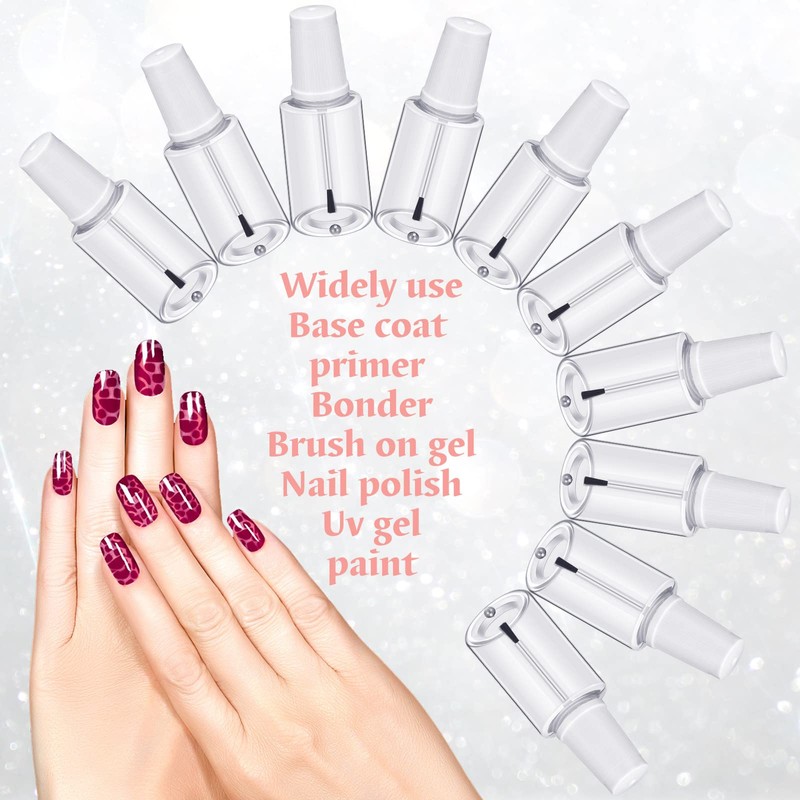 Irenare 20 Pcs 20ml Refillable Empty Nail Polish Bottles Plastic