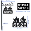 Metal Cat Address Sign, Home Numbers Plaque, Address Post Sign