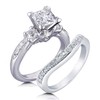 Venetia Top Grade Realistic Princess Cut Simulated Diamond 3-Stones Ring