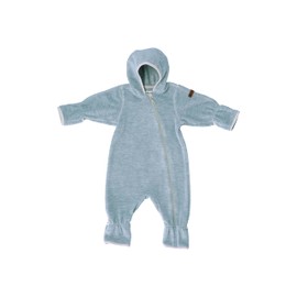 Sterntaler Baby Boy's Overalls Baby Melange Overall - Overall Baby - Made of Microfleece with Embroidery and Zip - Green, smoke Grey, 56