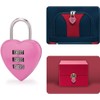 Pink Love Heart Shape Combination Padlock for Girls Women, Mini
