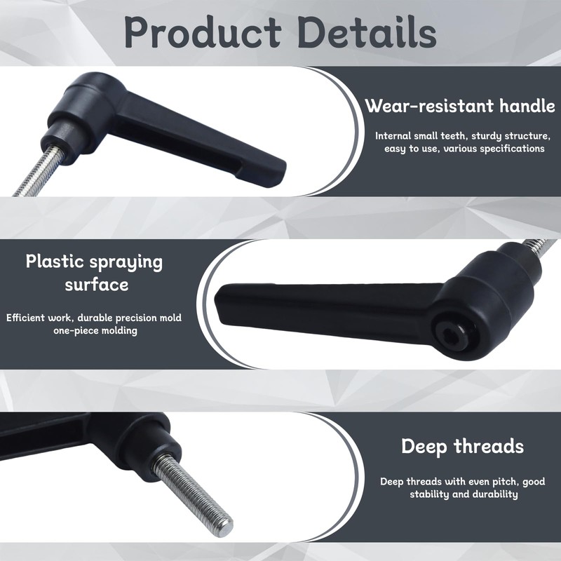 Begino Clamping Lever Handles with Quick Release Push Button Locking,