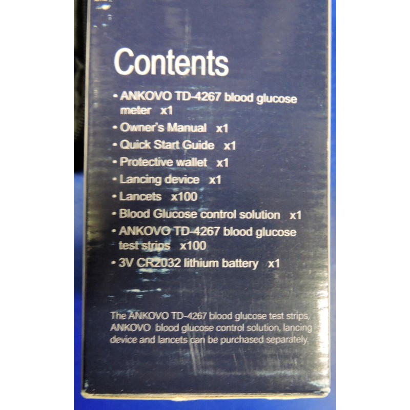 NEW Ankovo TD-4267 Blood Glucose Monitor / 100 Strips 100