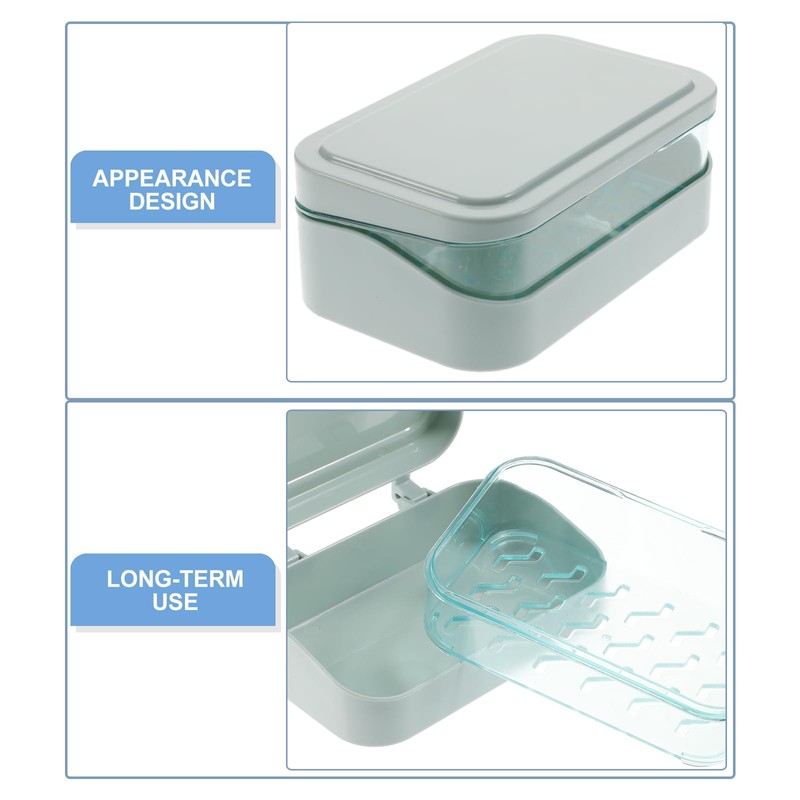 Angoily 1PC Soap Box with Removable Drainer and Lid, Soap