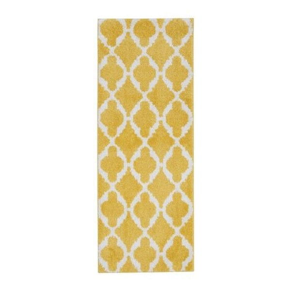 IKEA/IKEA AUNING/Aigning: Kitchen Mat 17.7 x 70.9 inches (45 x 180 cm), Yellow/White (504.354.44)