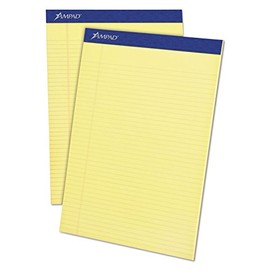 Ampad 20215 Mead Legal Ruled Pad, 8 1/2 x 11, Canary, 50 Sheets, 4 Pads/Pack