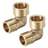 sourcing map Brass Pipe Fitting 90 Degree Elbow 3/8 (BSP)