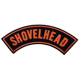 SHOVELHEAD MOTORCYCLE TOP ROCKER BIKER PATCH | Iron on Sew on 11.0 inch