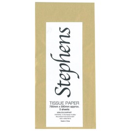 Stephens Tissue Paper Gold Coloured 750 x 500mm 10 Sheets, Acid-Free, Essential For Art & Craft Enthusiasts, Ideal For Making Pom-Poms, Paper Flowers, Accessories, Or Simple Gift Wrap Packaging