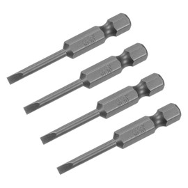 QUARKZMAN Slotted Screwdriver Bits 3 mm 2 Inch Length 1/4 Inch Hex Shank Magnetic Flat Head Drive Bit Holder for Cordless Screwdriver Drill Impact Wrench Pack of 4