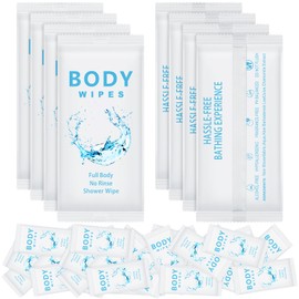 Treela 300 Pcs Large Body Wipes Bulk Deodorant Travel Size for Homeless Care Package Supplies Individually Wrapped Adults Bathing No Rinse Wet Wipes Men Women Hygiene Items(7.09" X 9.84",White)