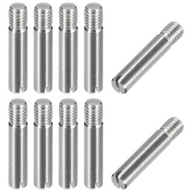 sourcing map 10pcs M5 x 25mm Slotted Cylindrical Pin 304 Stainless Steel Male Thread for Furniture and Cabinet Positioning