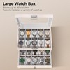 BEWISHOME Watch Case, 20-Slot Watch Box for Men, 2-Layer Watch
