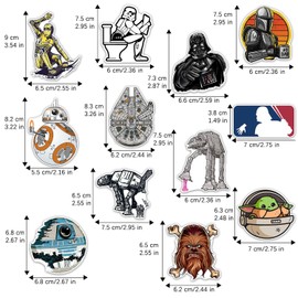 GTOTd Universe Movie Fridge Magnet (12 Packs) Wars Movie Merch Decorations Bumper Decal Metal Flexible Reusable Vinyl Magnetic Decor Teens