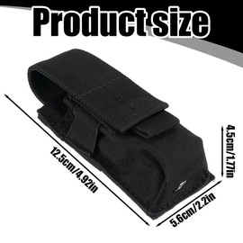 AOEVUIR Tactical Flashlight Holster Nylon Belt Bag for Outdoor Hunting Camping Hiking Suitable for Flashlights of 12-15 cm Length and 3.4 cm Head Diameter