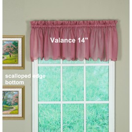 Today's Curtain Emelia Original Voile Valance 14", Mauve, 60" W x 14" L