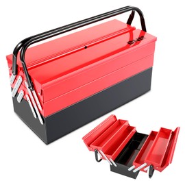 DNA MOTORING 18 Inch Metal Tool Box 3-Layer 5 Organizer Drawers Multi-Function Folding Organizer Toolbox for Household Warehouse Repair Shop, TOOLS-00411