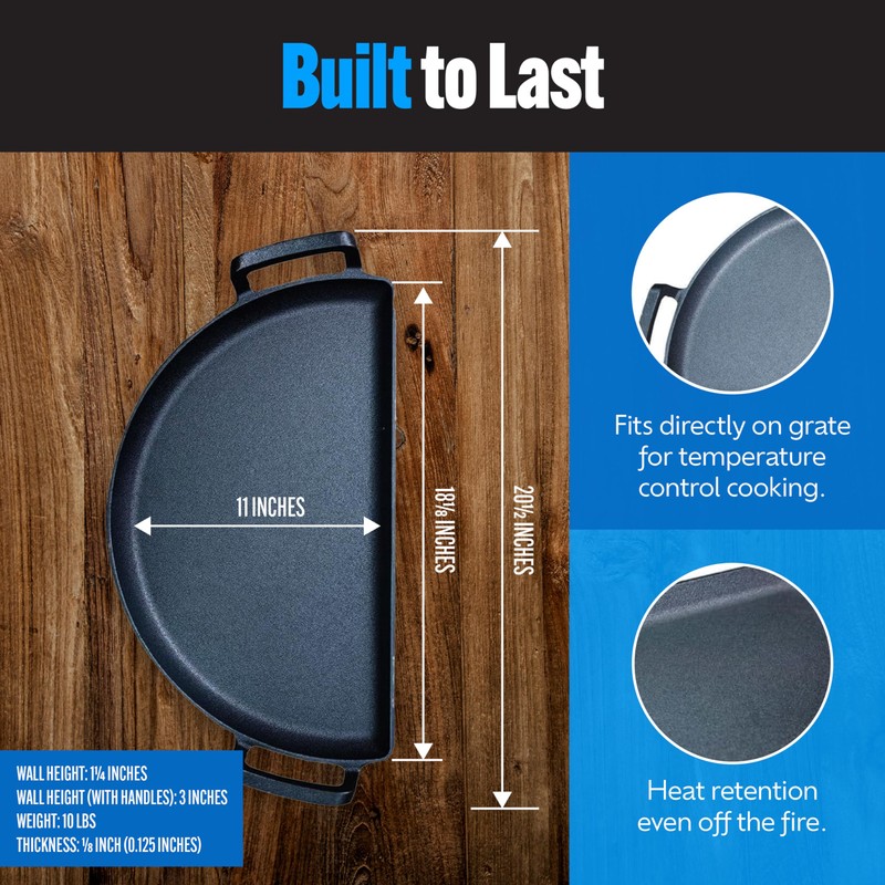 SnS Grills Slow ‘N Sear Cast Iron Drip 'N Griddle