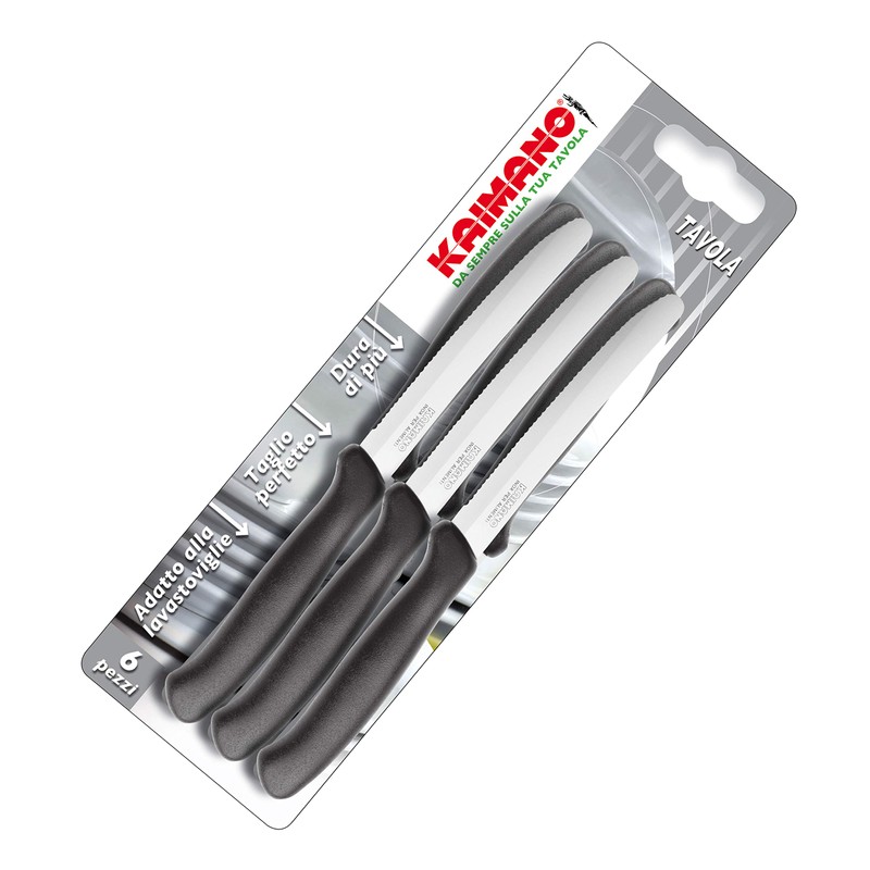 Kaimano Italicus Tischmesser, Edelstahl, Schwarz, 28 x 10 x 2