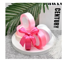 1 Inch x 25yds Double Face Satin Ribbon, Thin Solid Color Satin Ribbon for Gift Wrapping, Crafts, Hair Bows Making, Floral Bouquets, Christmas，Wedding Party Decoration, Sewing, Invitation Cards. (White)