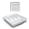 QINOL Silverware Organizer with Cover, Portable Cutlery Holder Flatware Tray