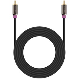 FosPower Subwoofer Cable (25 FT) RCA to RCA Audio Stereo Cable, Male to Male - Dual Shielded Cord | 24K Gold Plated Connector | Corrosion Resistant | Clean Sounding Signal