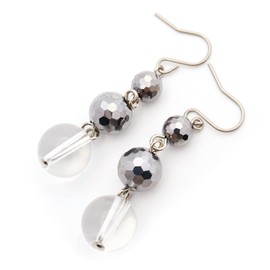 Gold Stone Terahertz Earring, For Both Ears, 3 Strings, Natural Crystal, Sparkling, Swaying, Power Stone, Health, Beauty