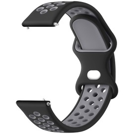 Meliya 20mm 22mm Watch Bands Quick Release Replacement Wristband, Soft Silicone Bands Breathable Sport Replacement Straps for Men Women (20mm, Black-Gray)