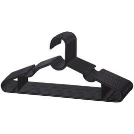 DIVCHI 25 Pack Adult Plastic Coat Hangers Clothes with Suit Trouser Bar and Lips Size 39cm Wide, 18.5cm Height (Set of 25)