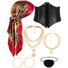 Pirate Costume Accessories Set for Women Pirate Head Scarf Eye