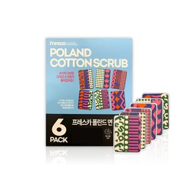 Fresca Polish Cotton Scrubber 6pcs Multipurpose Scrub No Scratch / 프레스카 폴란드 면 수세미 6개입 다용도 스크럽 노스크래치