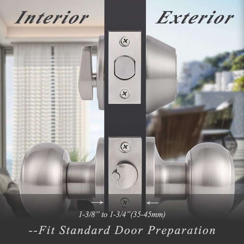 Probrico Entry Door Knob Lock Set and Single Cylinder Deadbolt