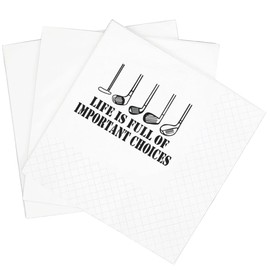SharkBliss Funny Sarcastic Golf Quotes Cocktail Napkins, 100 Pack Life Is Full Of Important Choices Disposable Paper Cocktail Napkins For Retirement Birthday Party 2-Ply, 5x5" (Life Full Of Choices)