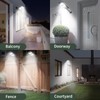 4 Pack LED Solar Street Lights Outdoor Waterproof Dusk to