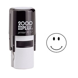 StampExpression - Thin Smiley Face Self Inking Rubber Stamp - Black Ink (A-6035)