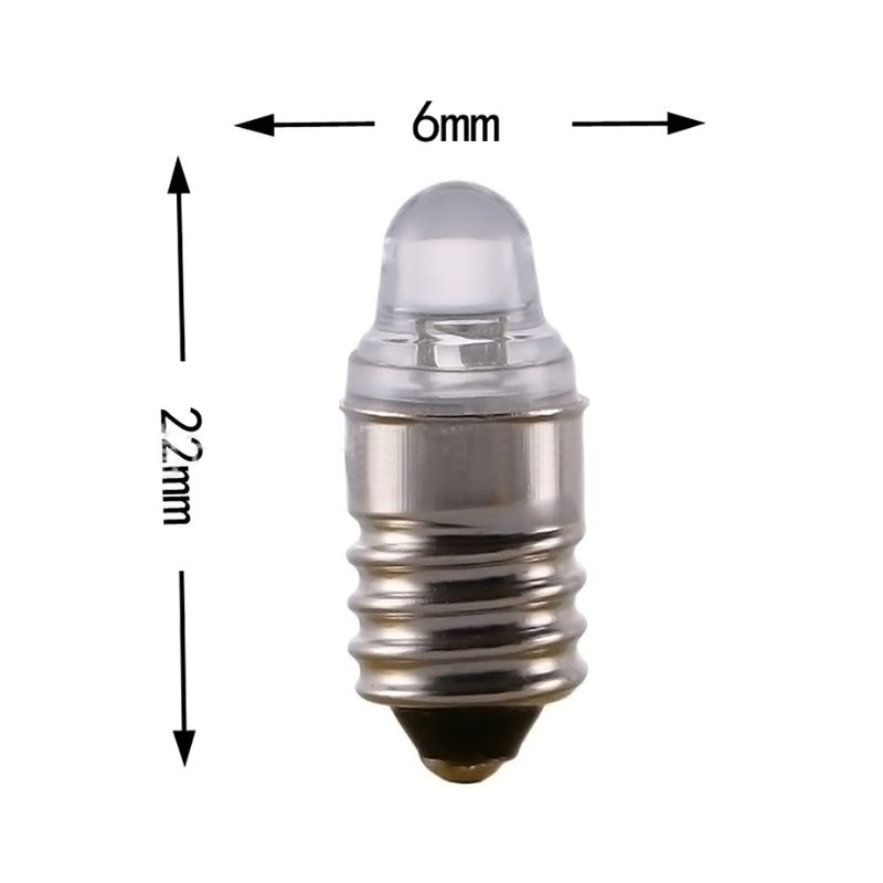 10pcs E10 LED Bulbs 3 Volt Miniature Flashlight Bulbs E10
