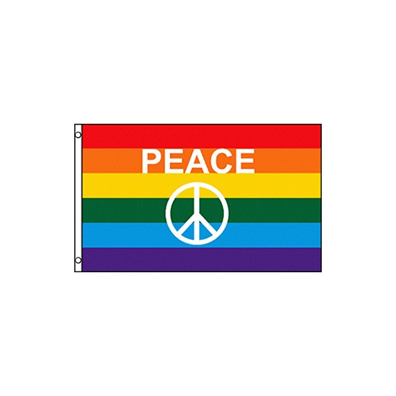 RFCO Rainbow Peace Sign 3'x5' Polyester Flag