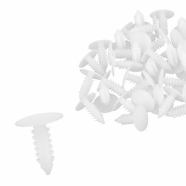 A ABSOPRO Bolt Rivets 5mm Hole Dia Fastener Clips Plastic White (Set of 40)