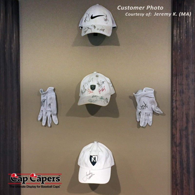 Cap Capers Baseball Cap Display; Wall Mounted Hat Rack; Baseball