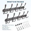 TICONN Wall Mounted Coat Rack, Five Heavy Duty Tri Hooks