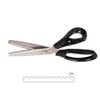 Fabric Pinking Shears, Professional Stainless Steel Handled Scissors, Black, 3mm