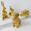 Pewery Golden Dog Statue, Animal Figurine Home Decor, Dog Sculpture