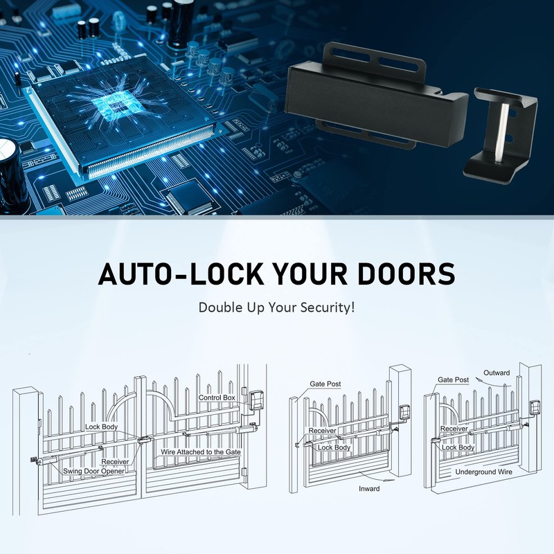 CO-Z Automatic Electric Gate Lock for Single Double Swing Gate