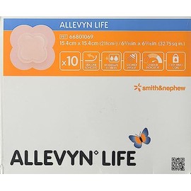 Smith+Nephew ALLEVYN Life - Apósito para heridas, 10 cm x 10 pulgadas