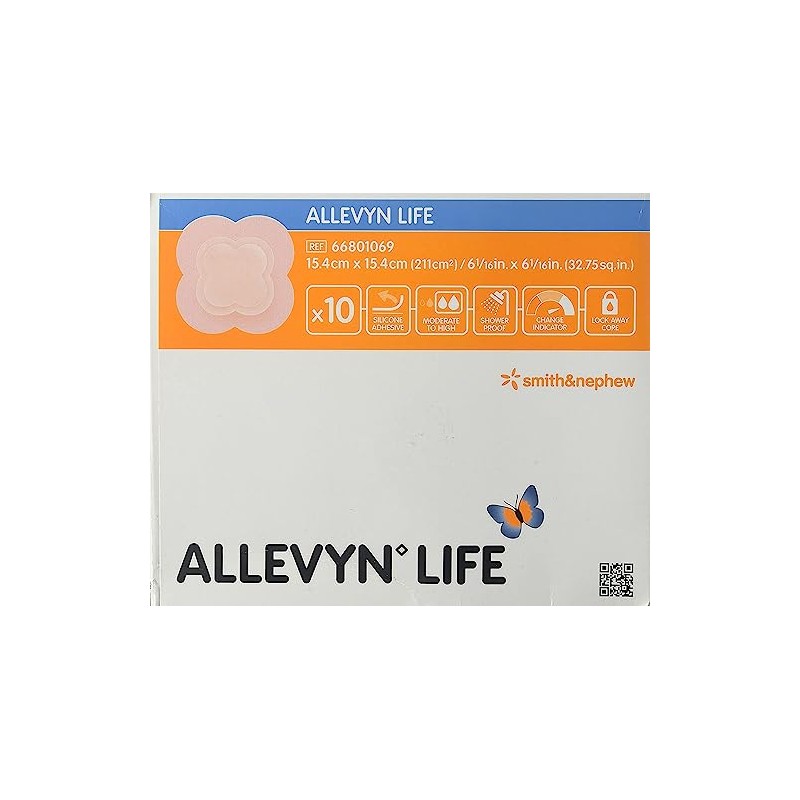 Smith+Nephew ALLEVYN Life - Apósito para heridas, 10 cm x