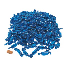 Fun Express Navy Blue Wrapped Caramel Candy Individually Wrapped 2lb Bulk Bag - Soft Chewy Caramels for Wedding Candy Favors, Baby Shower Candy Boy, Candy Buffet Supplies | 189 Pieces Premium Treats